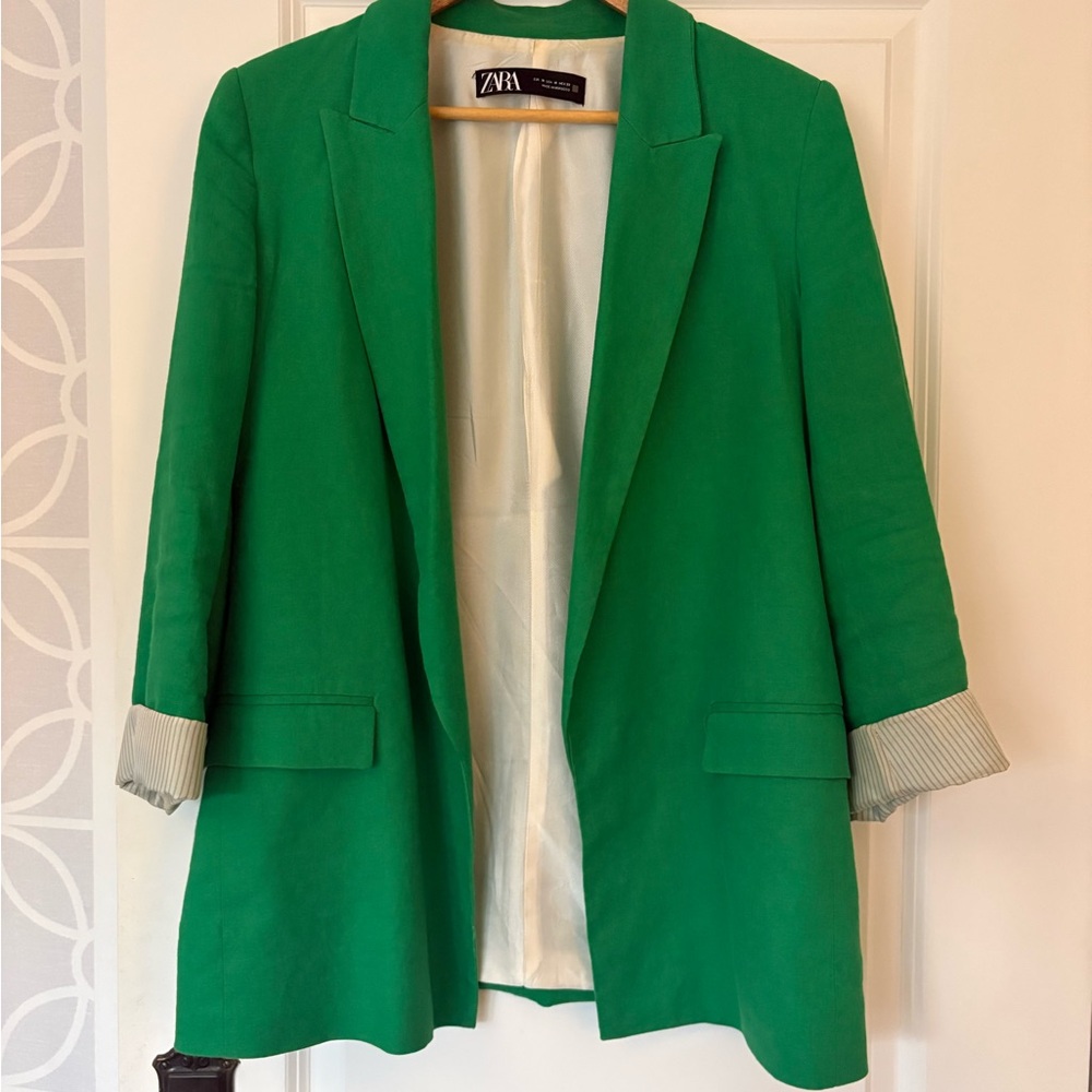 Zara Emerald Green Longline Blazer and Pants